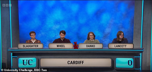 During the segment, team captain Danko from Cardiff University admitted that she hadn't actually heard part of a question, which concerned a 16th-century monarch