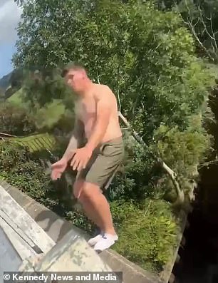 The dad-of-three's horror fall was caught on video by his girlfriend