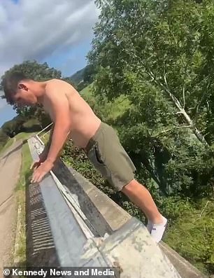 He said that the river wasn't as deep as when he last performed the risky stunt