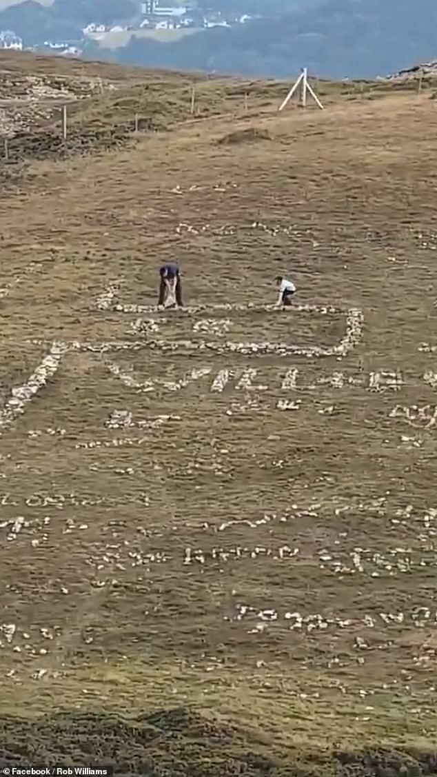 The Facebook user who posted the video stated in his post: 'Sorry¿ but this cross has been on the Orme for years¿ show respect to any religion'