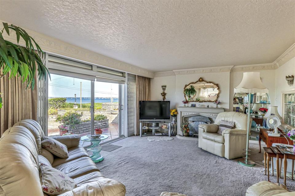 Living room with harbor view.