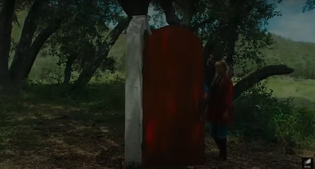 They're directed into the woods, where they find a door that leads to David's high school, as he watches his younger self tell the girl he has a crush on that he loves her