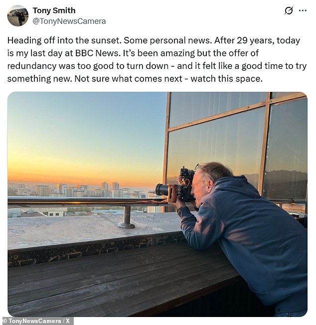 The TV personality announced his departure on X (formerly Twitter) on Tuesday, admitting to his followers that now feels like the right time to leave and 'try something new'