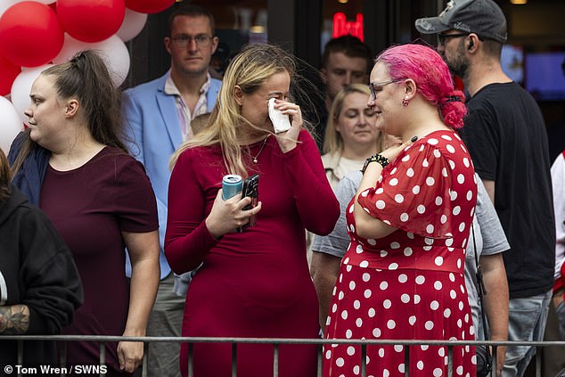 Some mourners were moved to tears as they attended her funeral procession on Wednesday