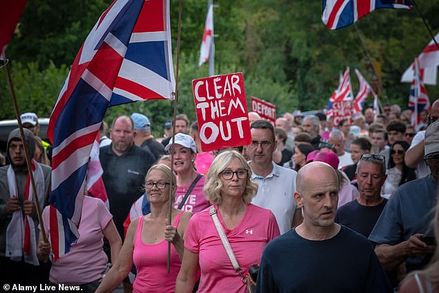 Protests have taken place at hotels around the country, including at the Bell Hotel in Essex
