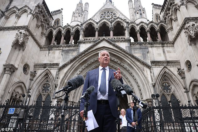 Leader of Epping Forest District Council, Chris Whitbread, speaks to the media at the Royal Court of Justice in London