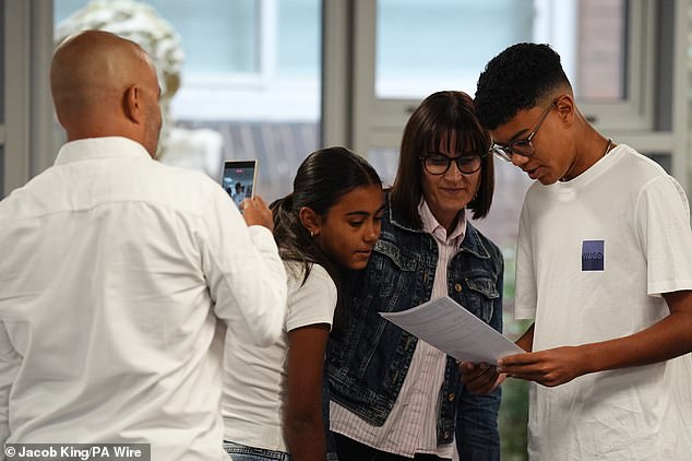 Proud parents join pupils at Solihull School in Solihull, West Midlands