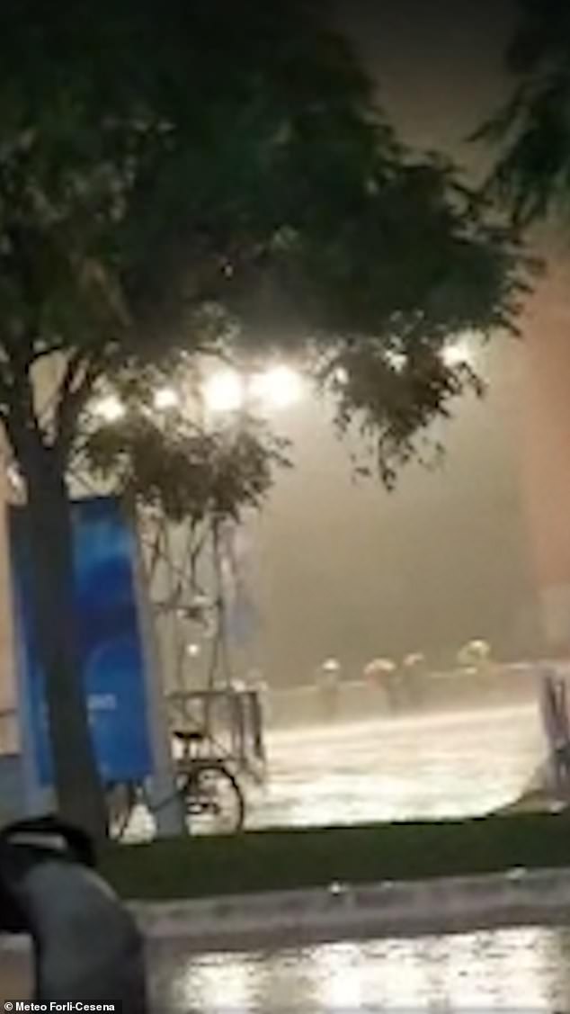 Riccione, a town in the Rimini province in northern Italy, dealt with sudden strong storms that hit the Riviera Romagnola