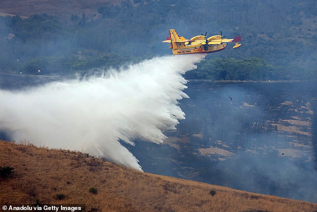 Meanwhile, emergency services in Sicily continued to battle with wildfires after one broke out between the cities of Palermo and Trapani
