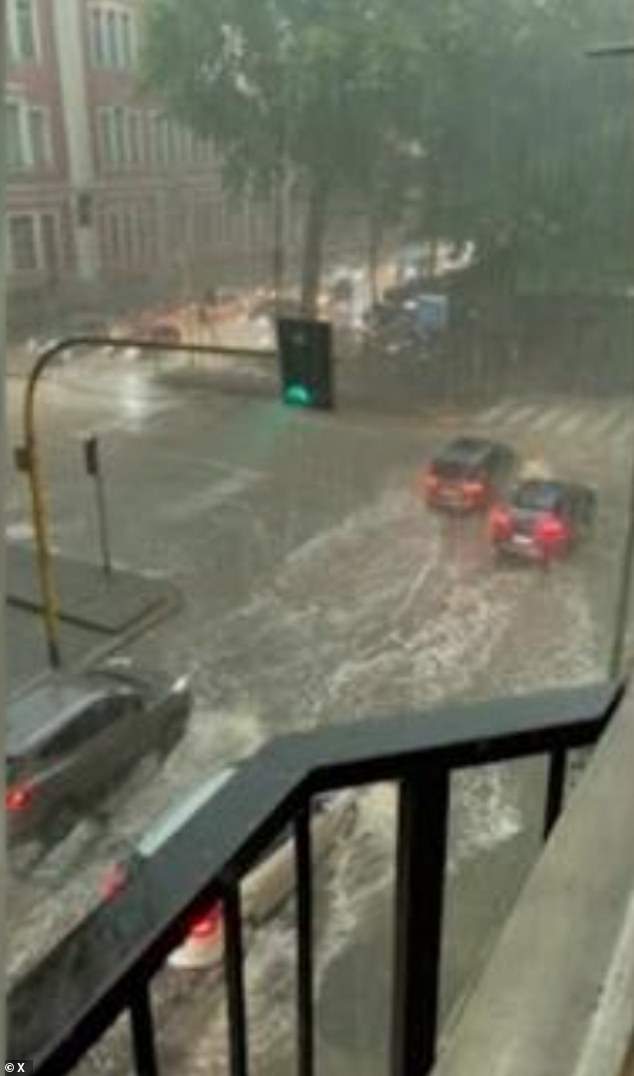 Italy was last month hit by deadly 'water bomb' floods which saw roads submerged in water and mud