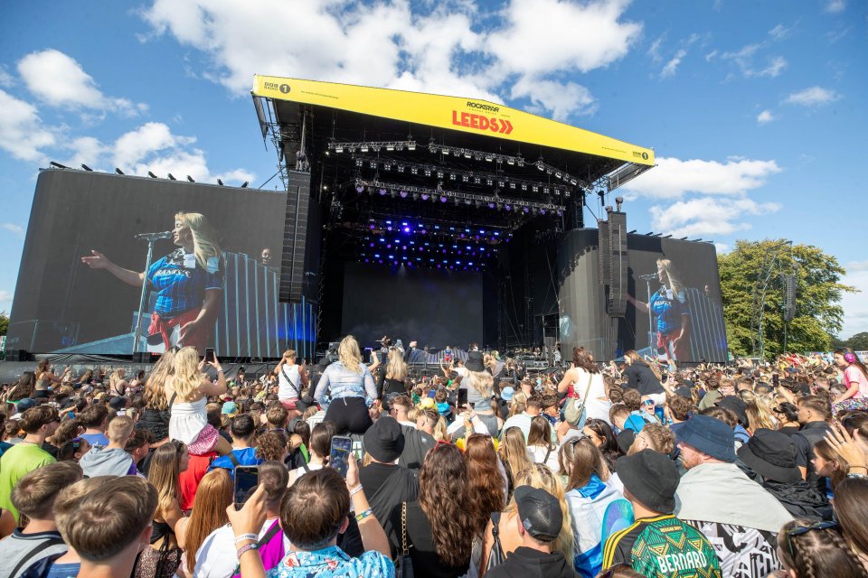 Jorja Smith performing on the main stage at Leeds Festival.