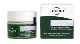 Lacura Colour Correcting Treatment jar and box.