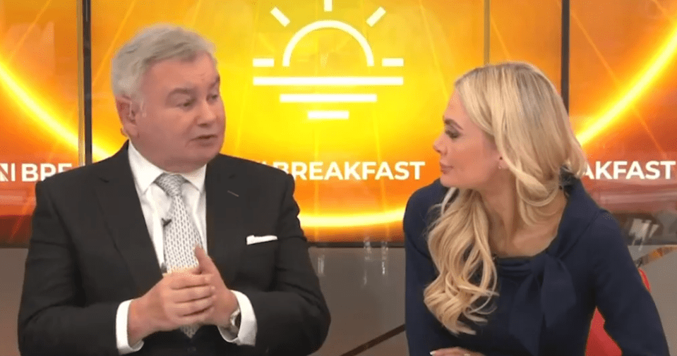 Two news presenters on a breakfast show.
