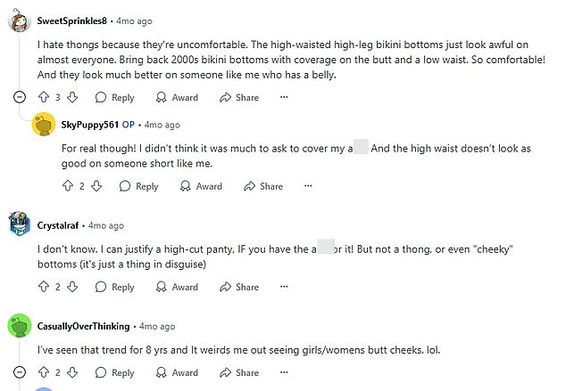 However, it seems not everyone is a fan of the clothing item judging by a thread on the trend recently published on Reddit