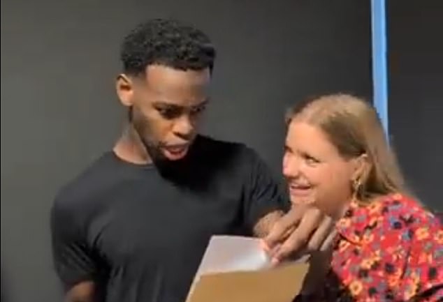 Michaela posted on its official X account a student delighted with his results