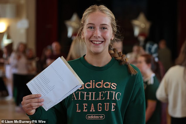 Anna Rice at St Dominic's in Belfast receiving her GCSE results