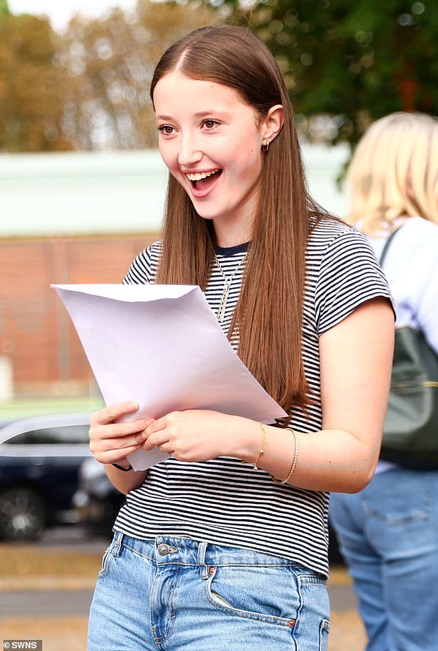 Students receive their GCSE results at Redmaids' High School in Bristol
