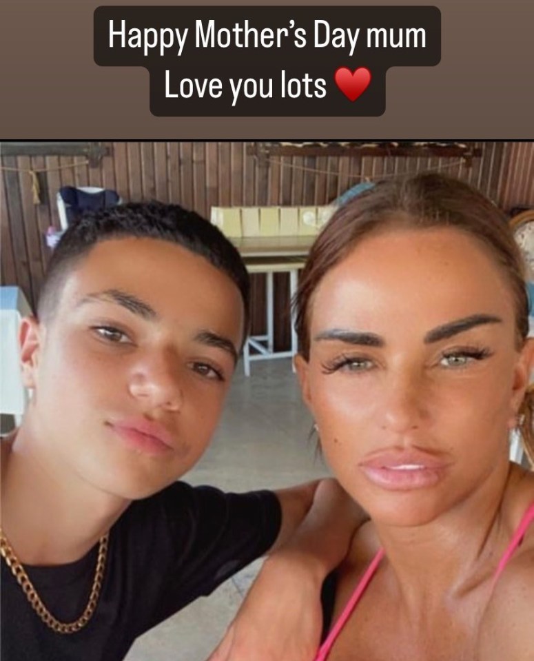 Photo of a son and mother together on Mother's Day.