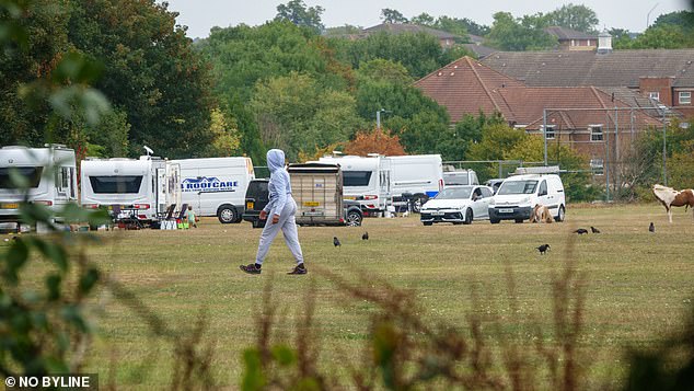 A resident, who has lived in the area for 10 years, told Daily Mail that they believed the travellers had arrived on Tuesday and 'stayed ever since'