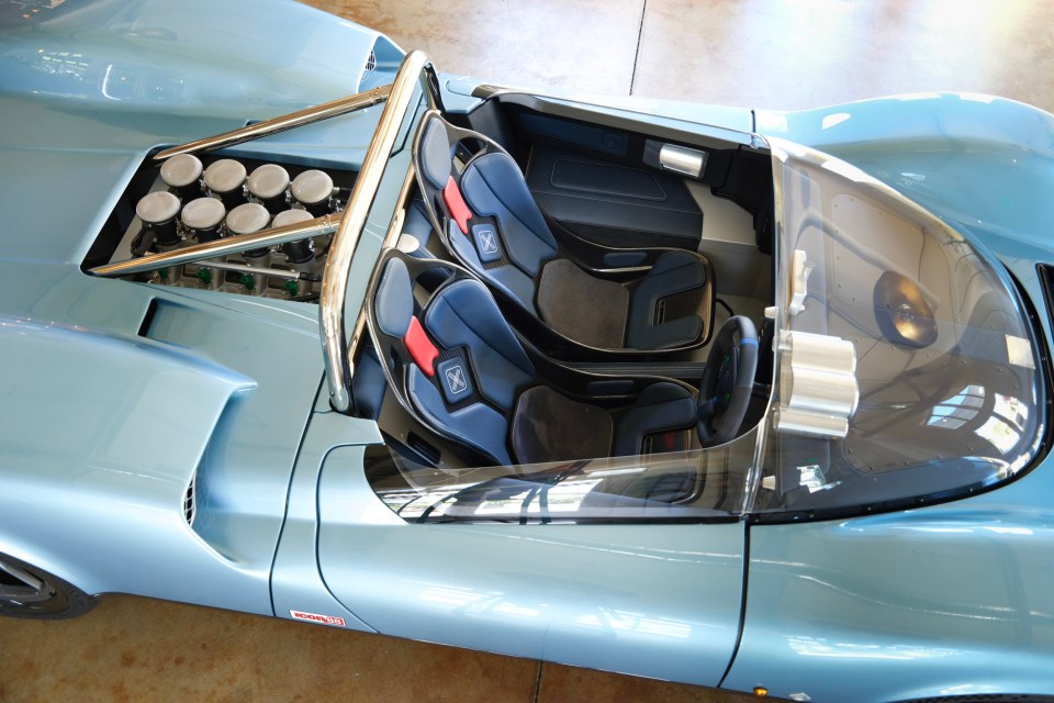 Overhead view of the Nichols Cars N1A ICON 88 supercar interior.