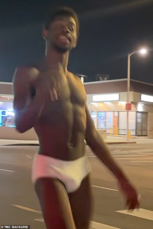 The police received reports from people claiming they had seen a nude man making his way down the street