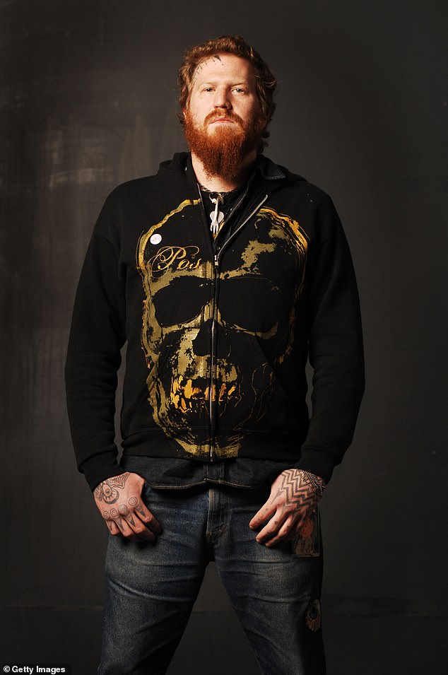 Hinds co-founded Mastodon in 2000 with bassist Troy Sanders, guitarist Bill Kelliher and drummer Brann Dailor - pictured 2006