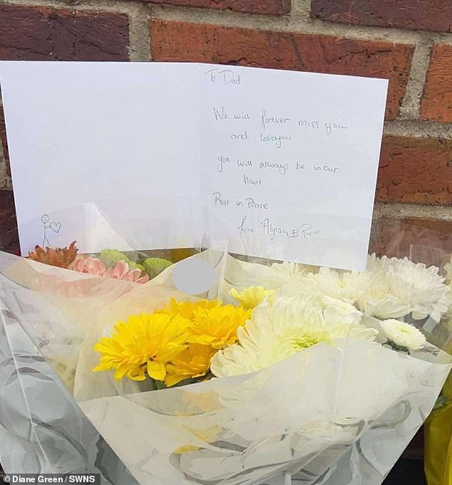 His daughters left a moving message with some flowers following his death