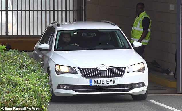 Connolly pictured leaving prison on Thursday in a taxi