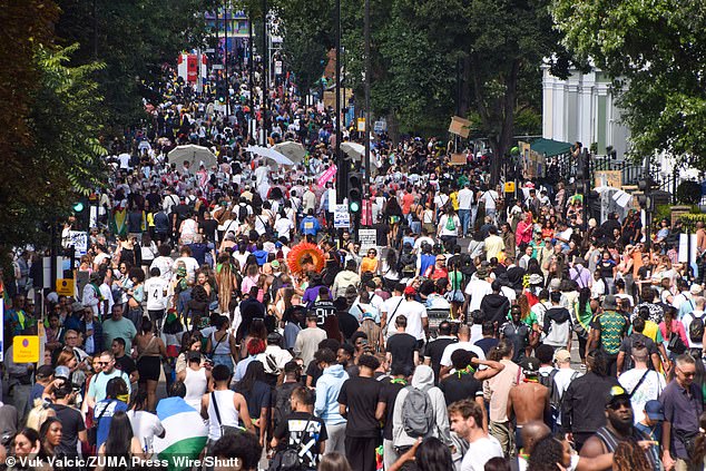 Thousands of people pack the streets of west London for the 2024 Notting Hill Carnival