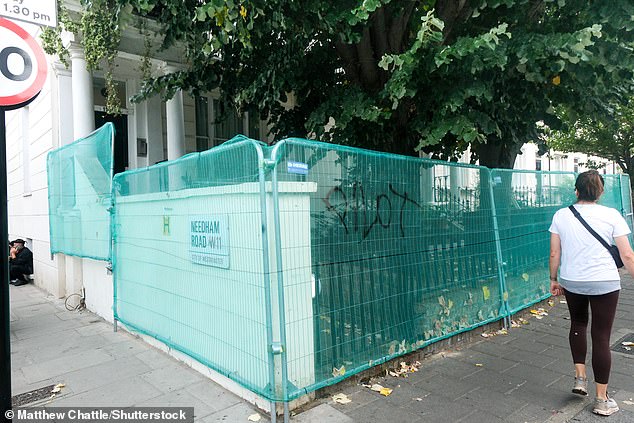 Security measures have been installed around properties in the Notting Hill area this week