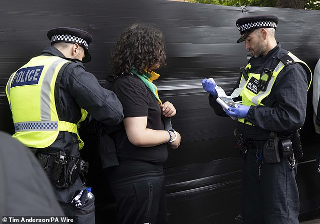 Police officers make an arrest at the Notting Hill Carnival in West London in August 2024
