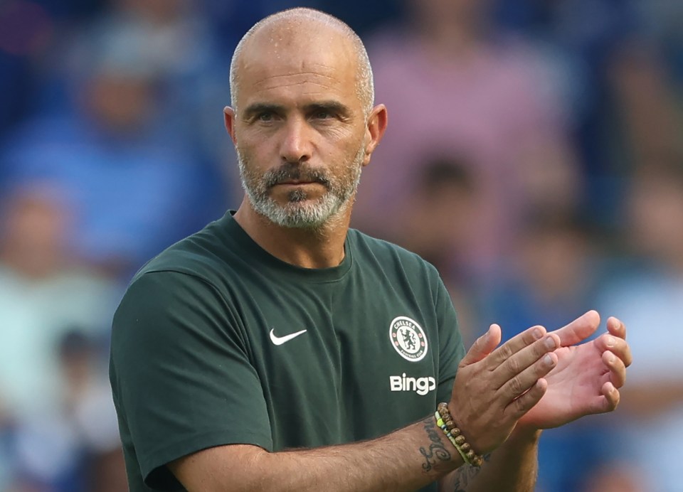 Enzo Maresca, manager of Chelsea FC, applauding.