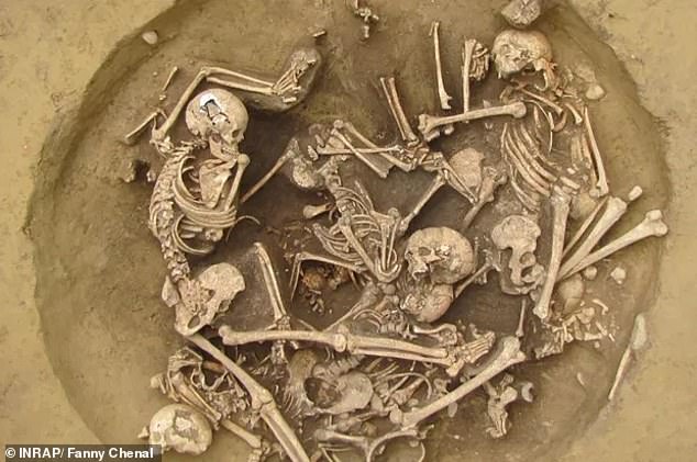 Dating back to between 4300 and 4150 B.C, a total of 82 human skeletons were unearthed in the pits, with some having their left arms severed or hands completely dismembered