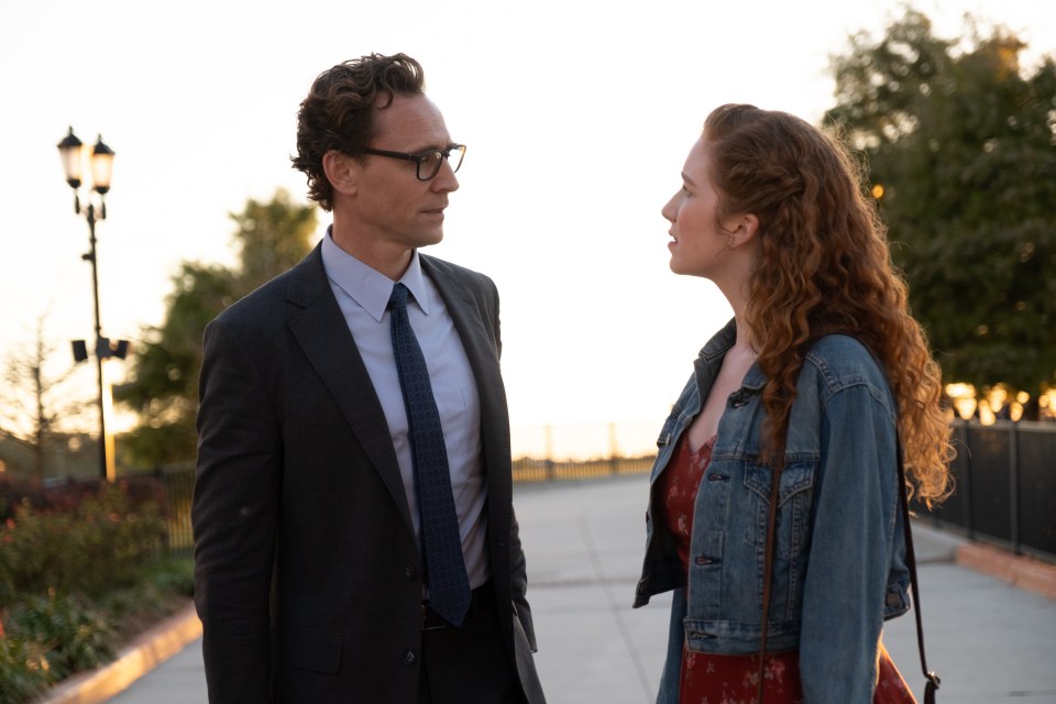 Tom Hiddleston and Annalise Basso in a scene from *The Life of Chuck*.