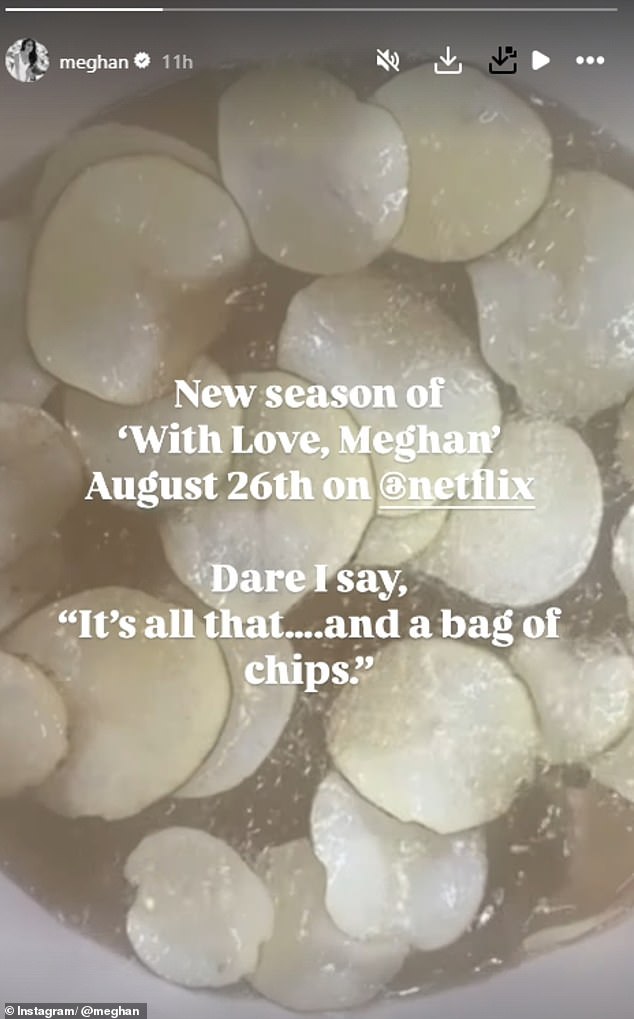 The mother-of-two shared a photograph of some crisps frying in a pan alongside a quote linked to the Fresh Prince of Bel Air