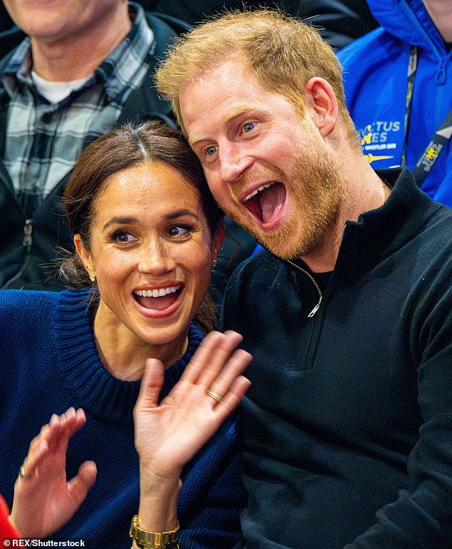 Meghan, pictured with her husband during the Invictus Games earlier this year, revealed her husband doesn't like lobster