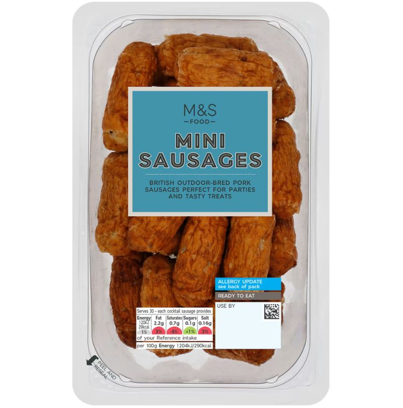 Package of mini sausages.