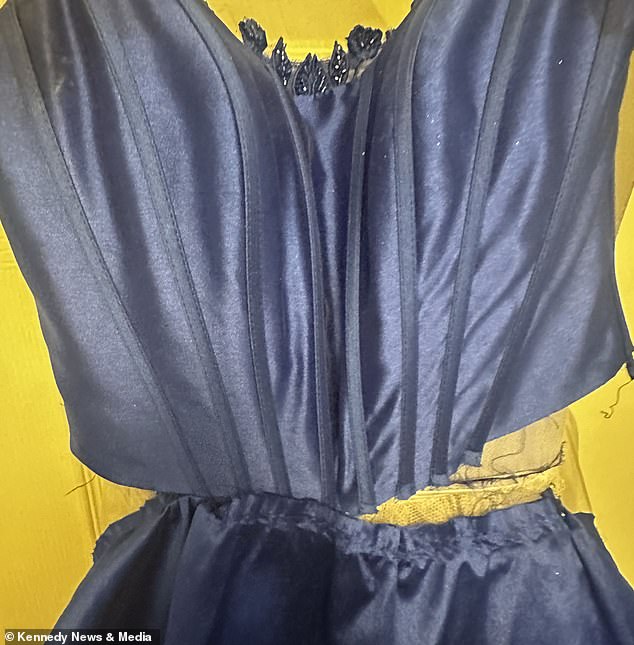 Ms Robinson has since had Jessica's blue dress repaired free of charge, and she plans on wearing it again to the event
