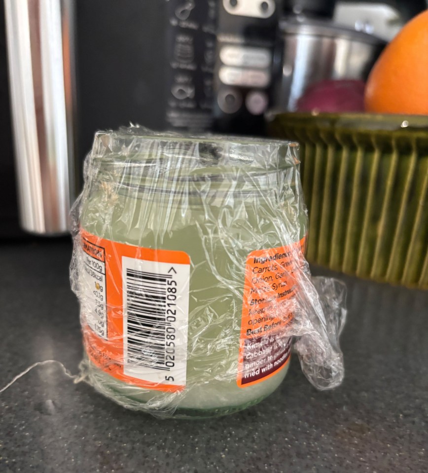 A jar of kimchi.