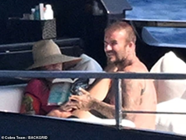 The couple appeared relaxed as they enjoyed a break from the sun
