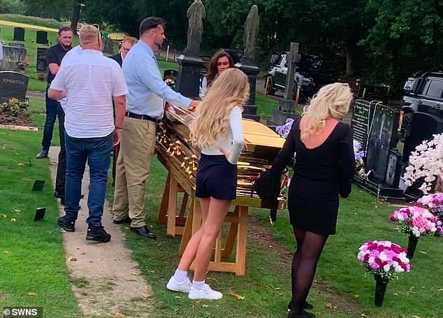 The six-figure coffin, described by an unnamed family friend as 'stupendous', was ordered by Mr Thompson's son from abroad and took weeks to arrive. They added that the lavish burial was designed with the goal of showing the world that 'there are some really good gypsy travellers'