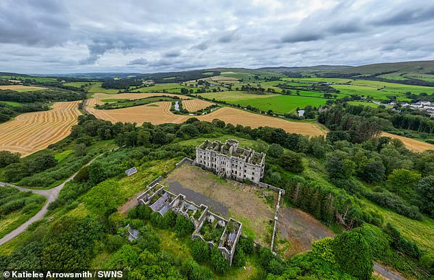 Sprawling Dalquharran Castle sits in a South Ayrshire forest in Scotland - just over six miles from the coastal town of Girvan