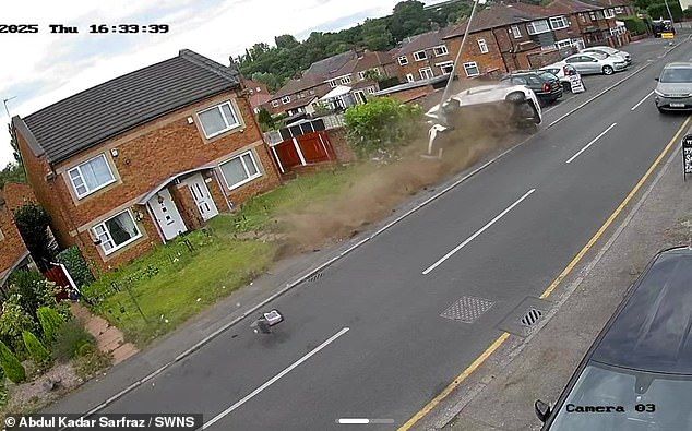 Emergency services rushed to the scene but the two passengers managed to escape without serious injury