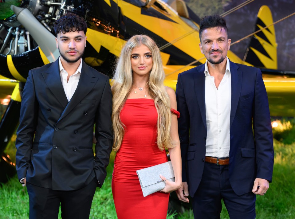 Junior, Princess, and Peter Andre at a movie premiere.