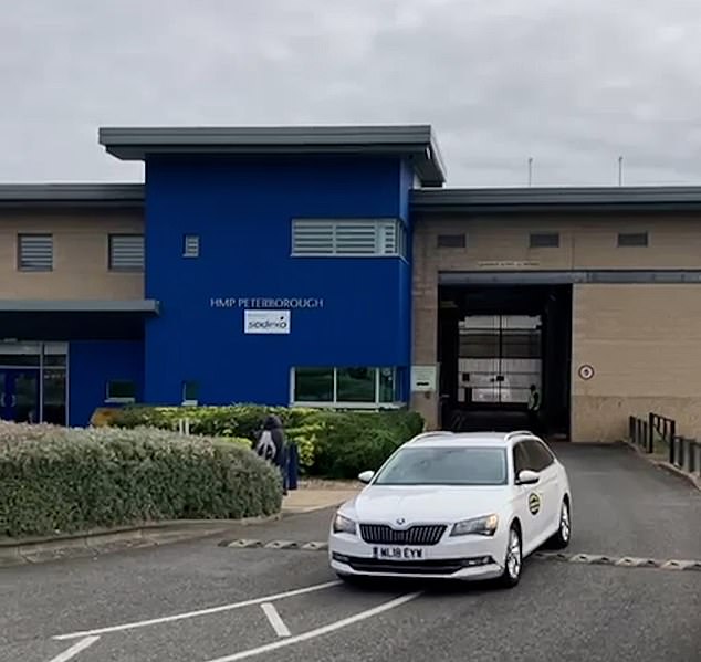 Connolly was taken away from HMP Peterborough in a taxi (pictured) after being released