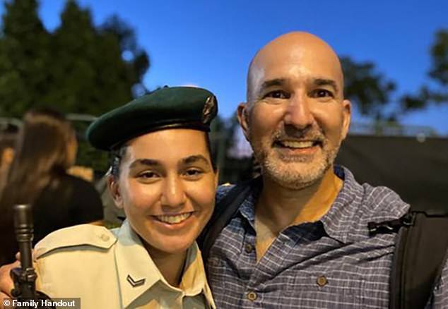 Rose (pictured with her father David) grew up in Georgia with her family, who currently reside in the north Atlanta suburb of Dunwoody. She immigrated to Israel in August 2021 and began her mandated army duty in March 2022
