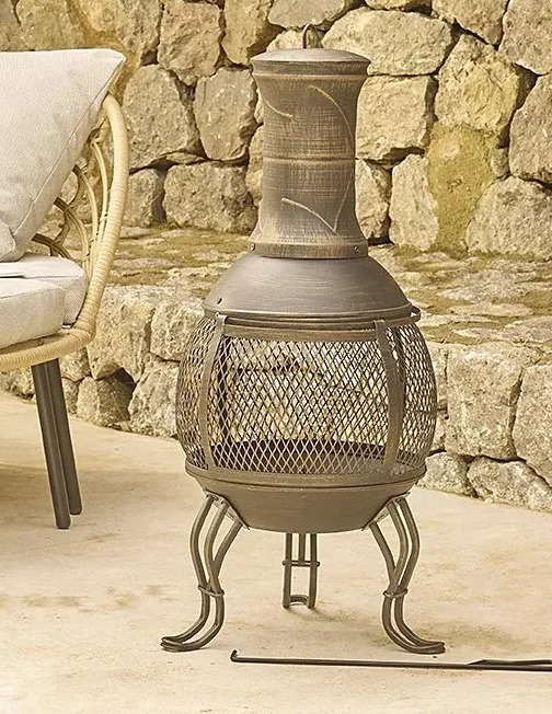 Chiminea with poker.