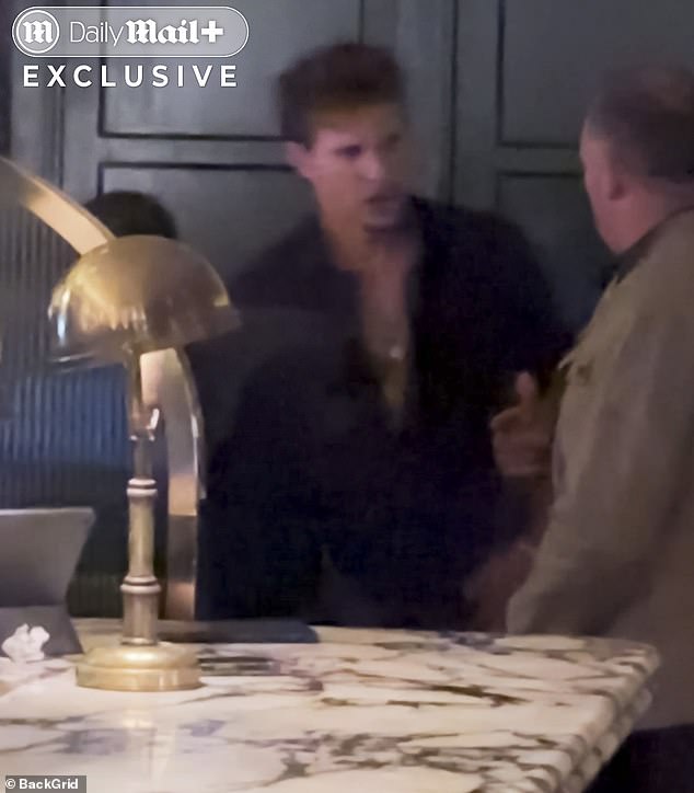 The pair wore matching black ensembles during the evening