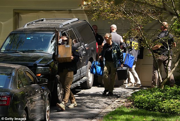 FBI agents were seen moving boxes throughout the eight-hour raid