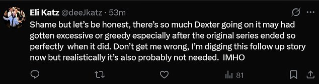 Other fans revealed they agreed with the cancellation